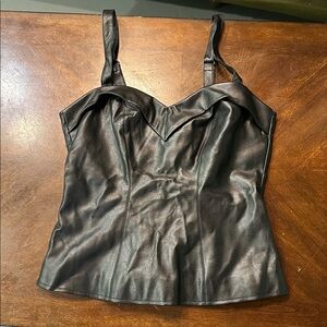 Vixen Maneater Black Faux Leather Bustier Top